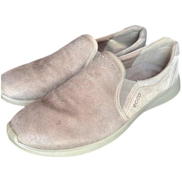 Ecco Soft 5 Slip On Leather Comfort Shoes - Warm Gray/Moon Rock - 39 (8.5) - Picture 2 of 9